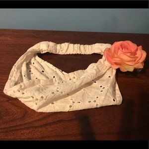 Plain white fabric headband